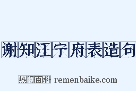 谢知江宁府表造句是什么意思的图片